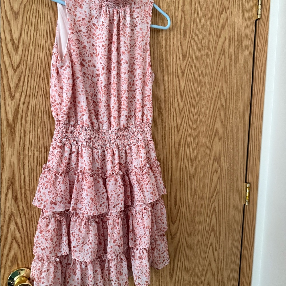 Express Pink and White Patterned Blouse